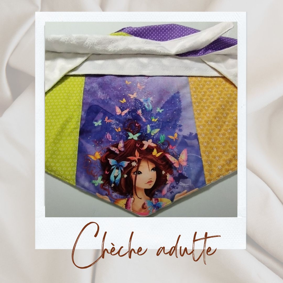 Chèche adulte fille aux papillons
