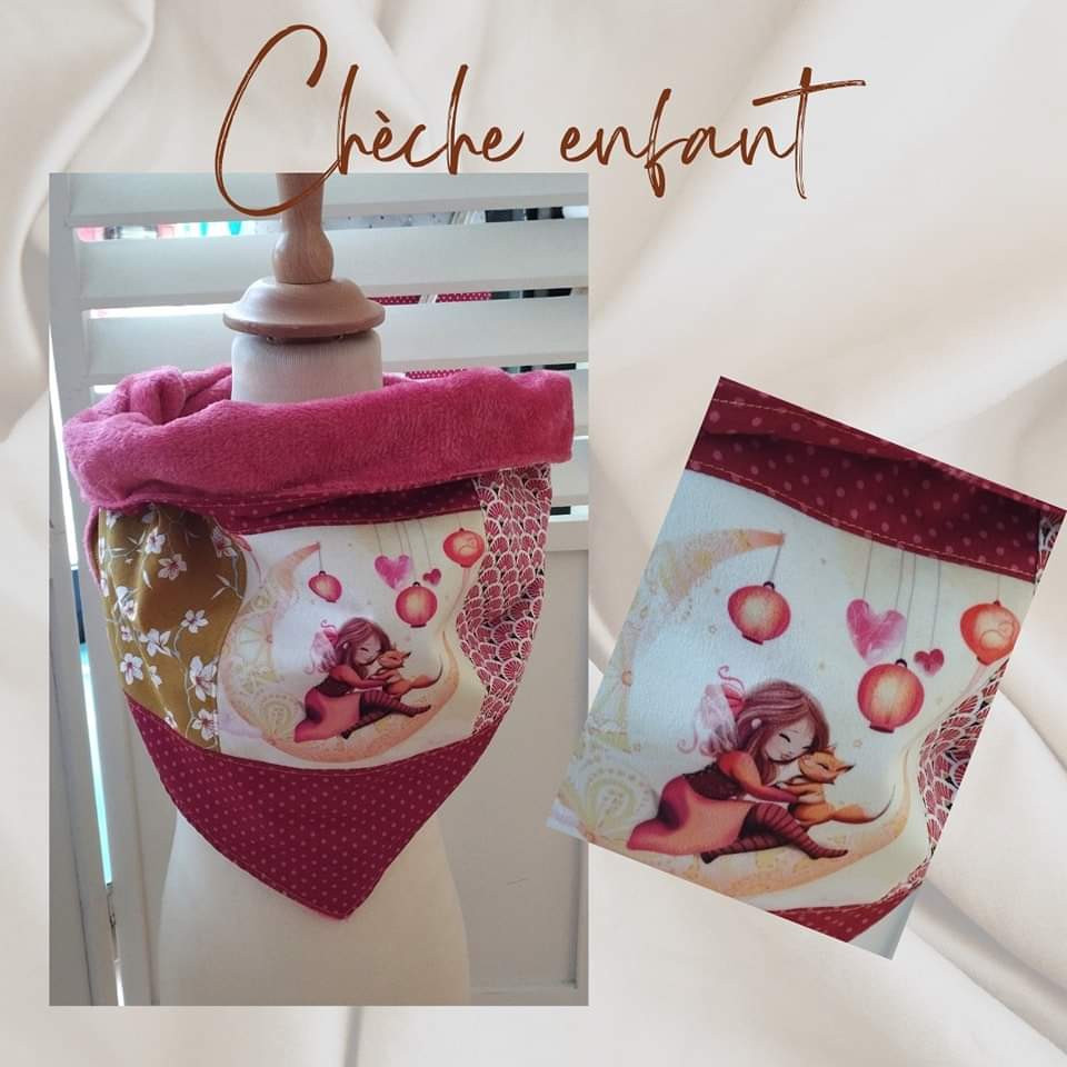 Chèche enfant fille sur lune