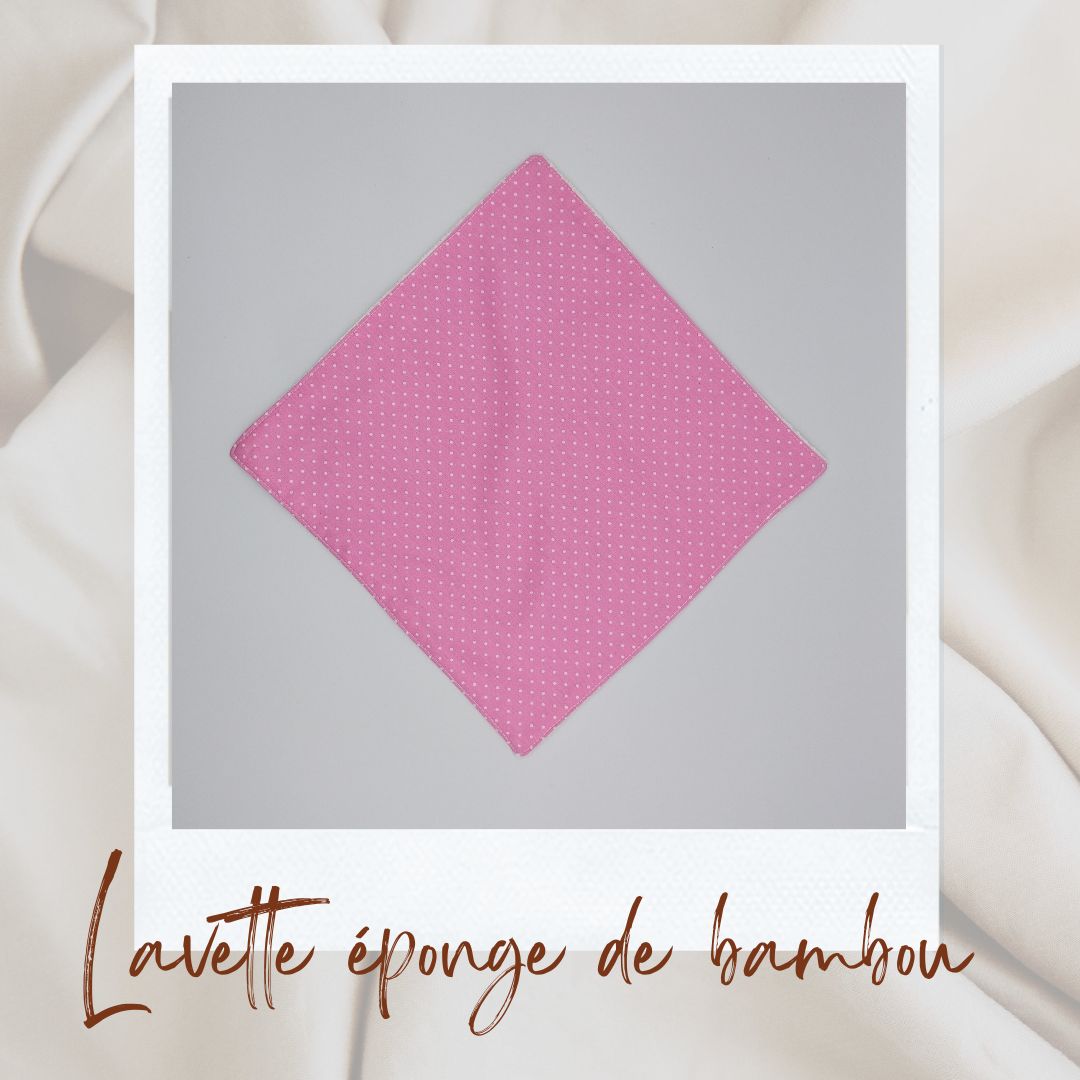 Lavette lavable rose pois