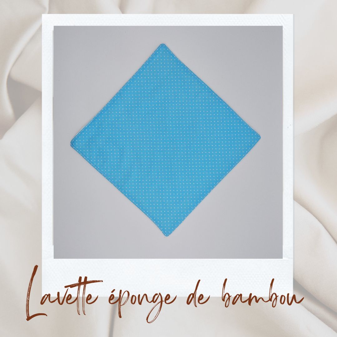 Lavette lavable bleu clair pois