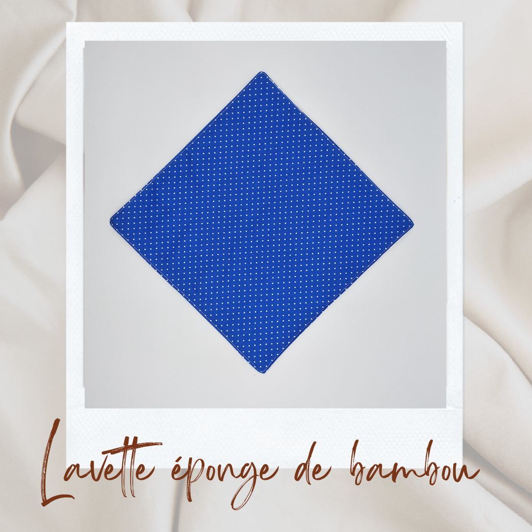 Lavette lavable bleu foncé pois