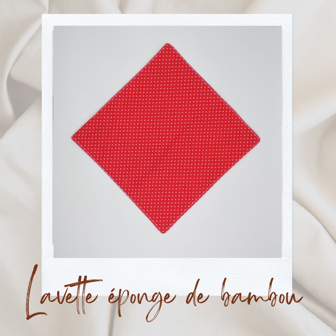 Lavette lavable rouge pois