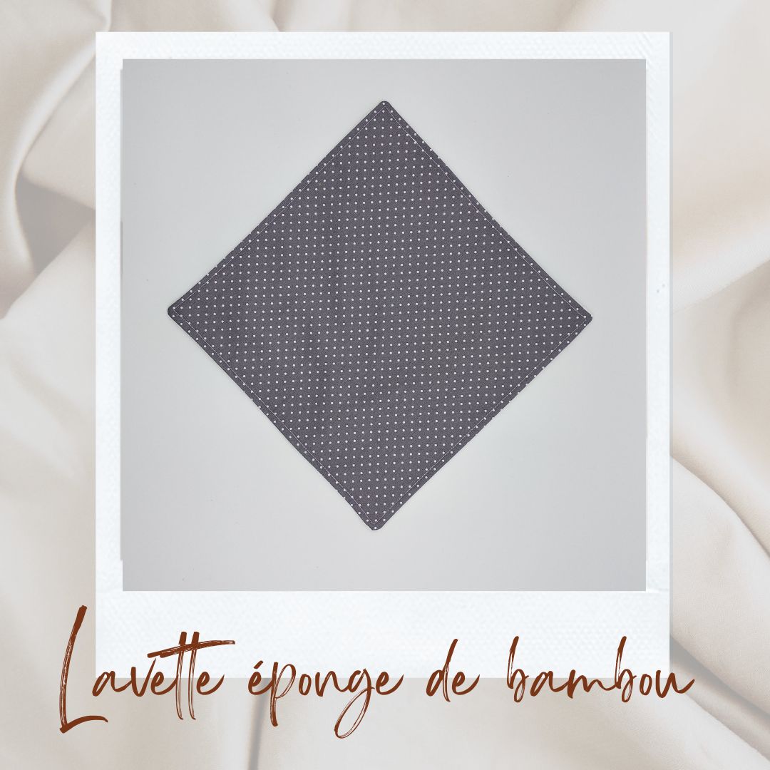 Lavette lavable gris pois