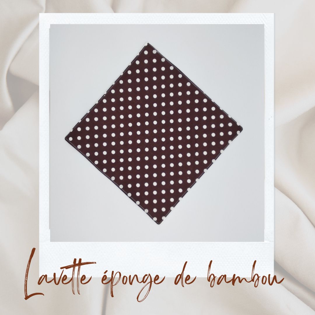 Lavette lavable marron gros pois