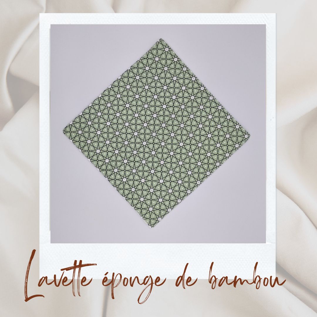 Lavette lavable vert fleur