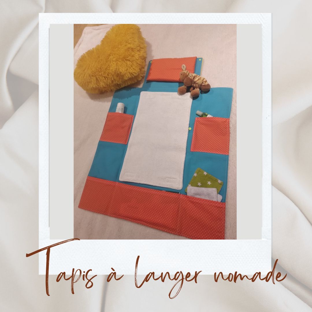 Tapis a langer nomade orange et jaune