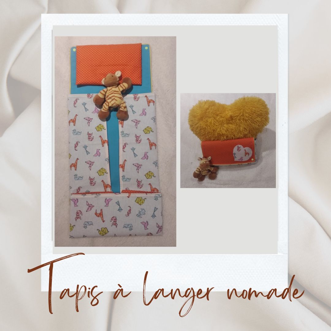 Tapis a langer nomade orange et jaune